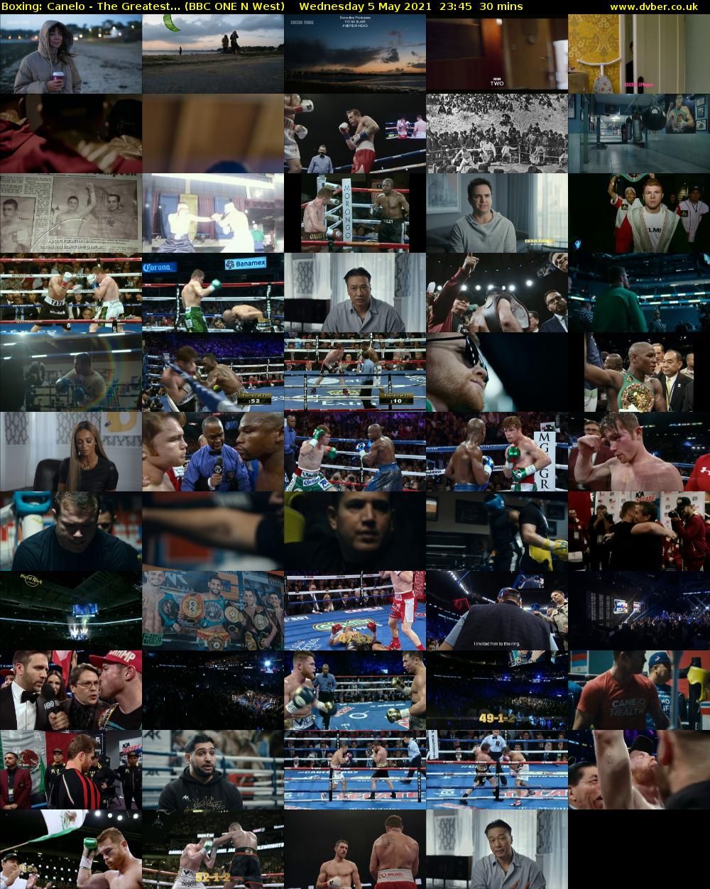 Boxing: Canelo - The Greatest... (BBC ONE N West) Wednesday 5 May 2021 23:45 - 00:15
