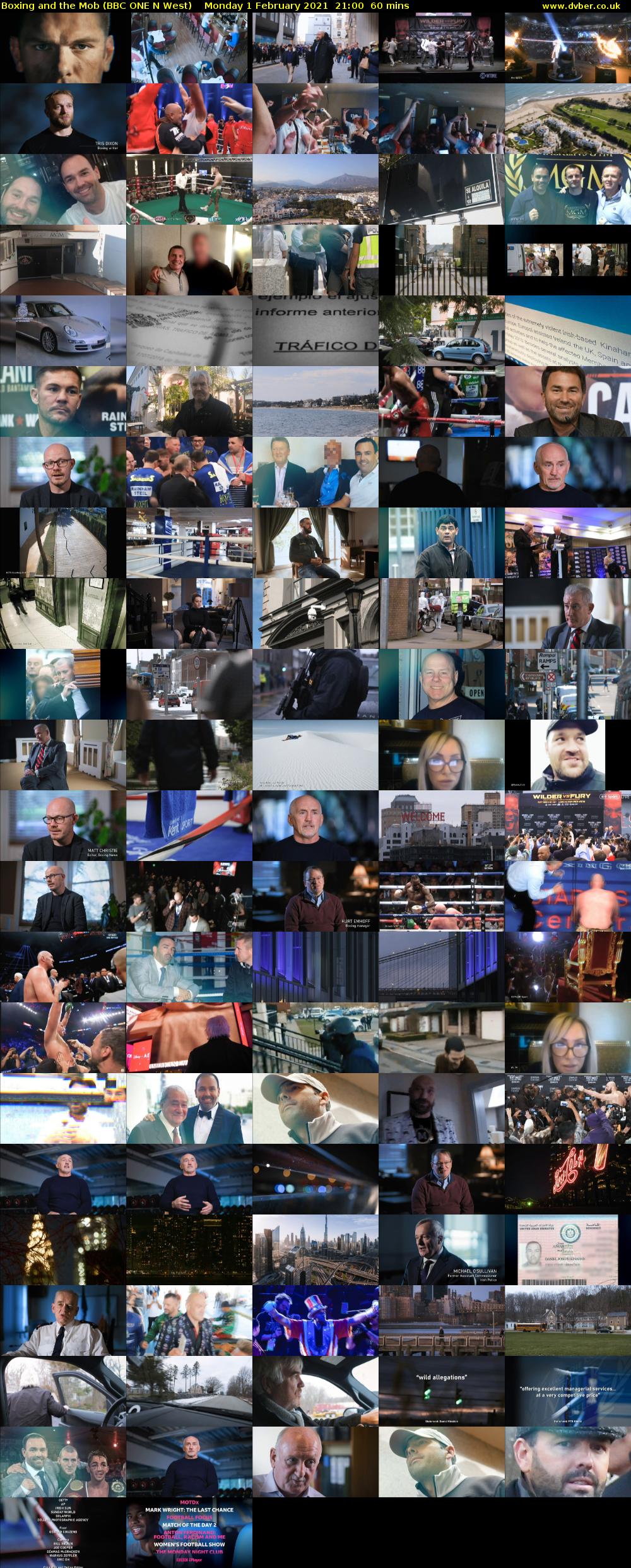 Boxing and the Mob (BBC ONE N West) Monday 1 February 2021 21:00 - 22:00