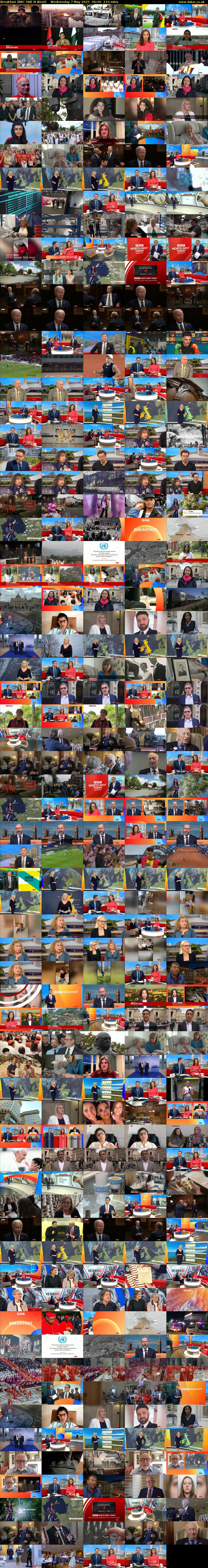 Breakfast (BBC ONE N West) Wednesday 7 May 2025 06:00 - 09:30