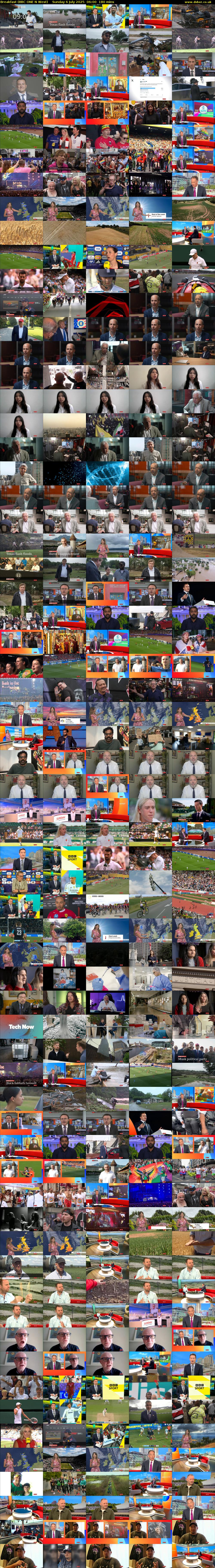Breakfast (BBC ONE N West) Sunday 6 July 2025 06:00 - 09:00