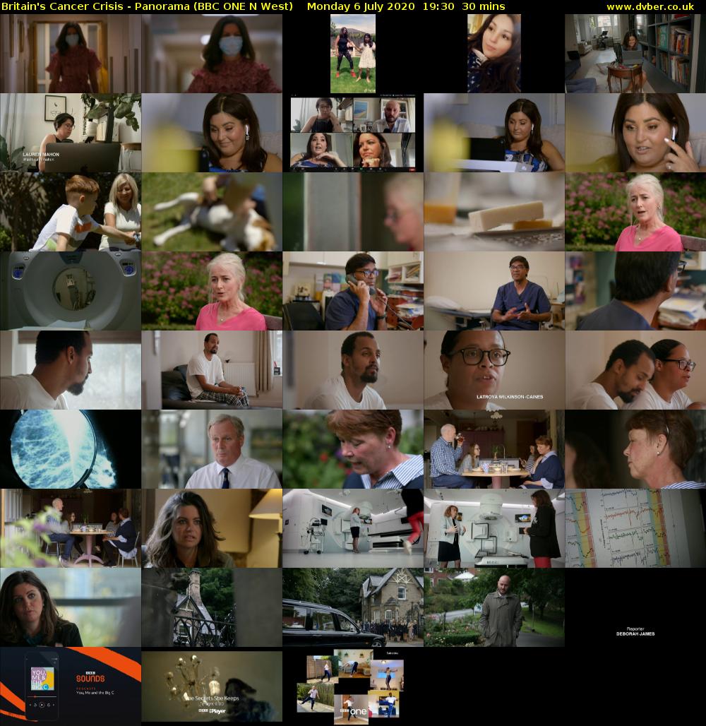 Britain's Cancer Crisis - Panorama (BBC ONE N West) Monday 6 July 2020 19:30 - 20:00