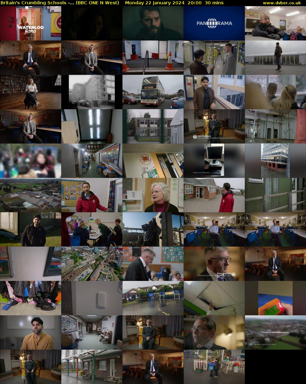 Britain's Crumbling Schools -... (BBC ONE N West) Monday 22 January 2024 20:00 - 20:30