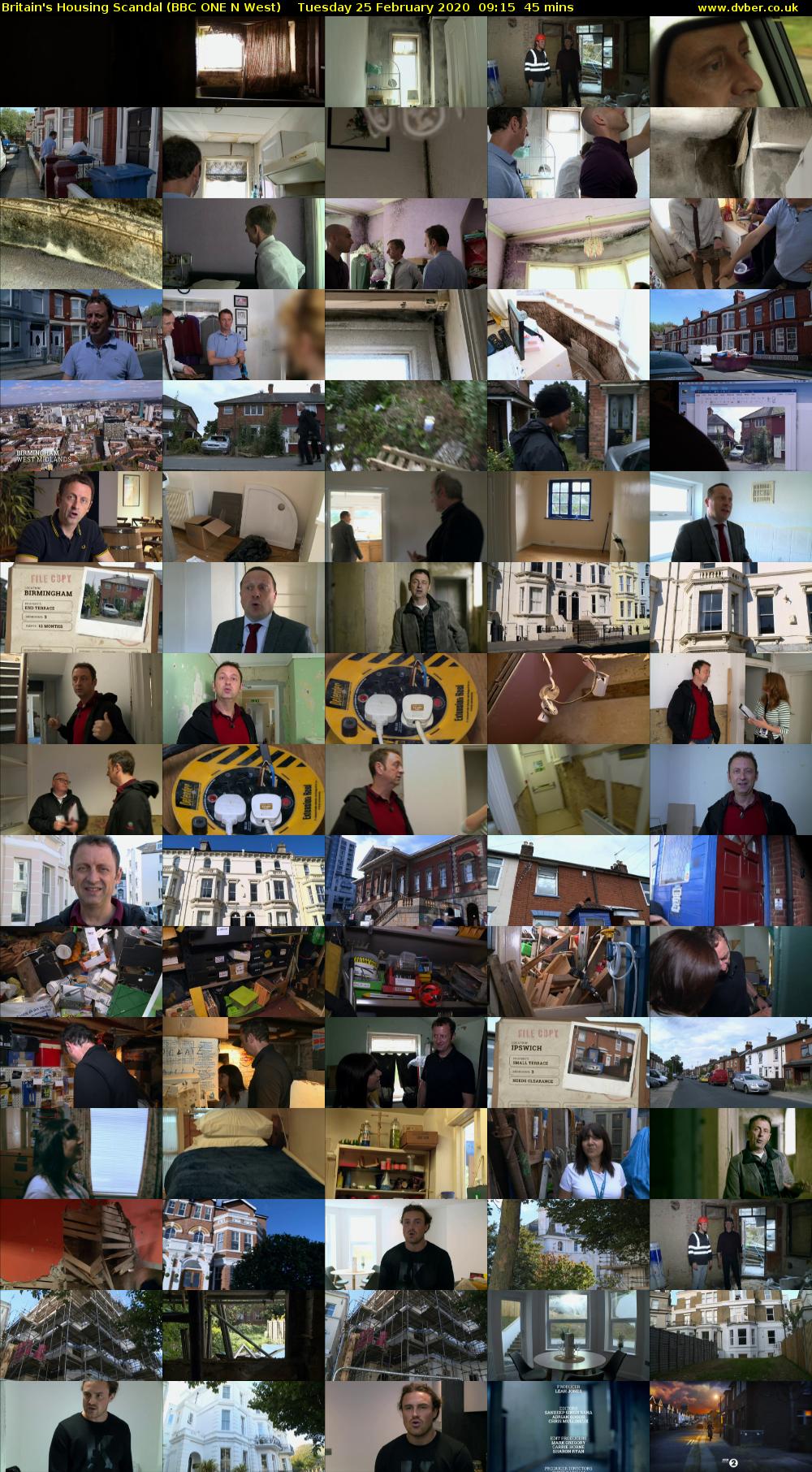Britain's Housing Scandal (BBC ONE N West) Tuesday 25 February 2020 09:15 - 10:00