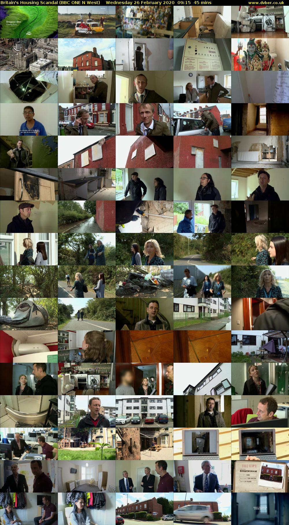 Britain's Housing Scandal (BBC ONE N West) Wednesday 26 February 2020 09:15 - 10:00