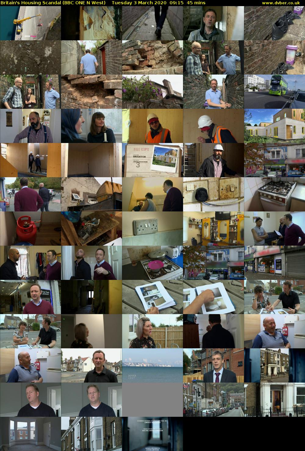 Britain's Housing Scandal (BBC ONE N West) Tuesday 3 March 2020 09:15 - 10:00