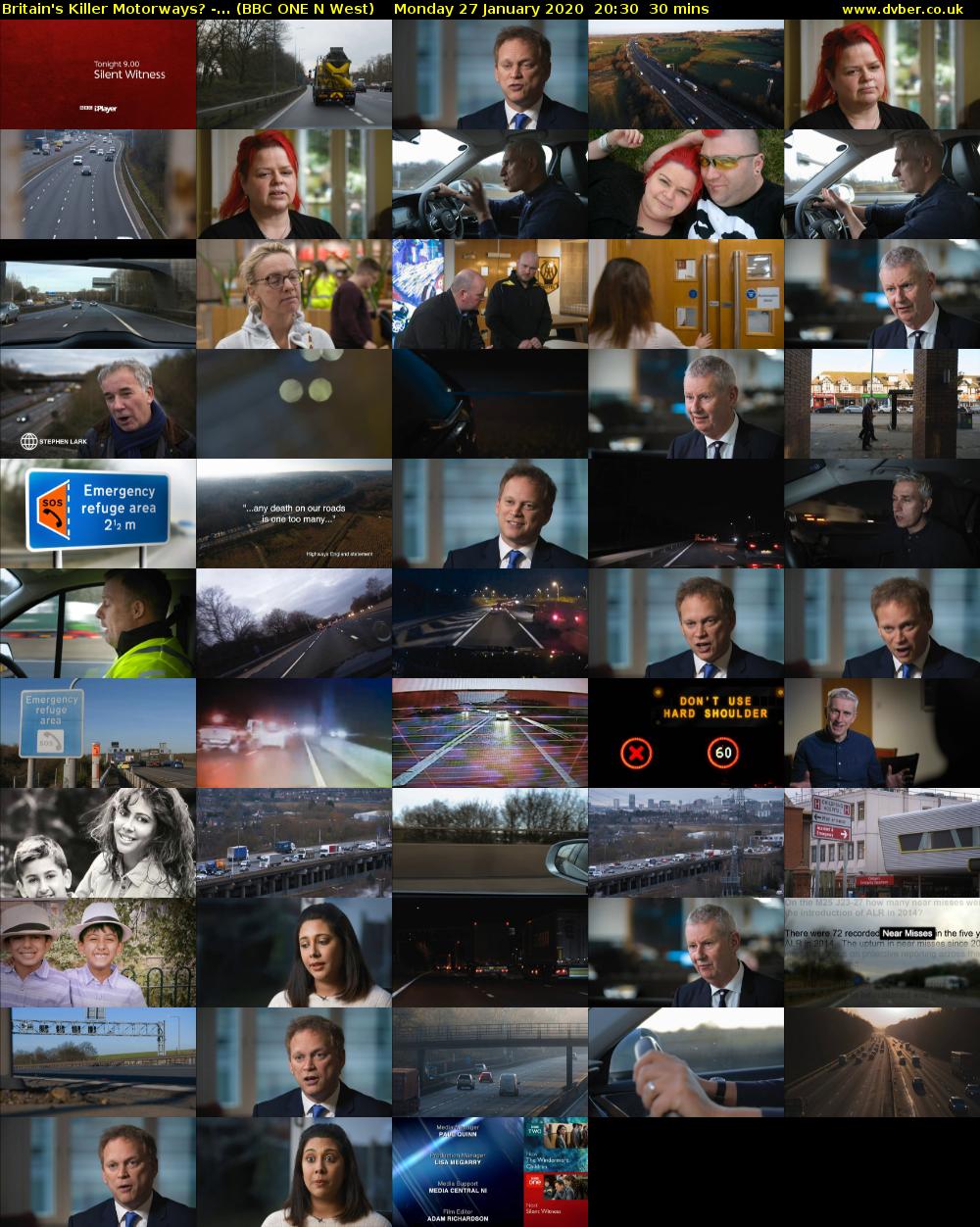 Britain's Killer Motorways? -... (BBC ONE N West) Monday 27 January 2020 20:30 - 21:00