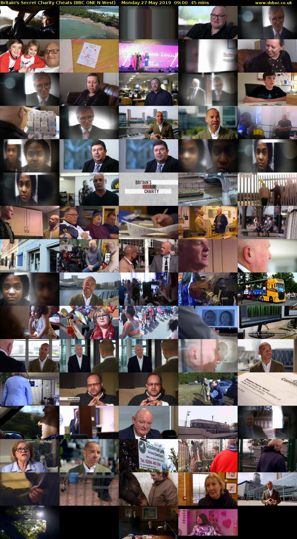 Britain's Secret Charity Cheats (BBC ONE N West) Monday 27 May 2019 09:00 - 09:45