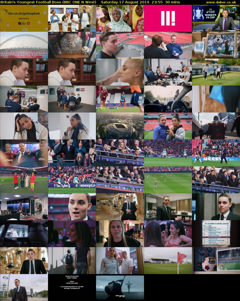 Britain's Youngest Football Boss (BBC ONE N West) Saturday 17 August 2019 23:55 - 00:25
