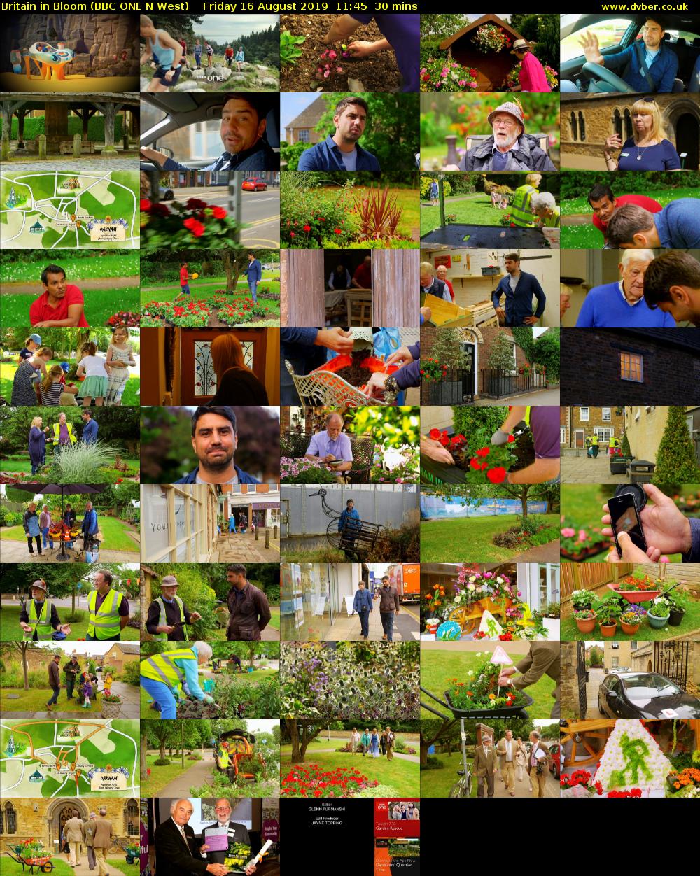 Britain in Bloom (BBC ONE N West) Friday 16 August 2019 11:45 - 12:15