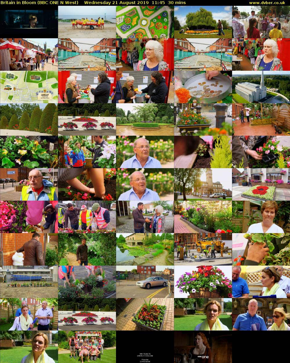 Britain in Bloom (BBC ONE N West) Wednesday 21 August 2019 11:45 - 12:15