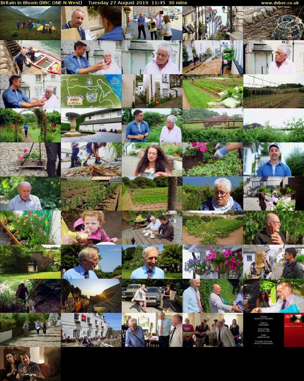 Britain in Bloom (BBC ONE N West) Tuesday 27 August 2019 11:45 - 12:15