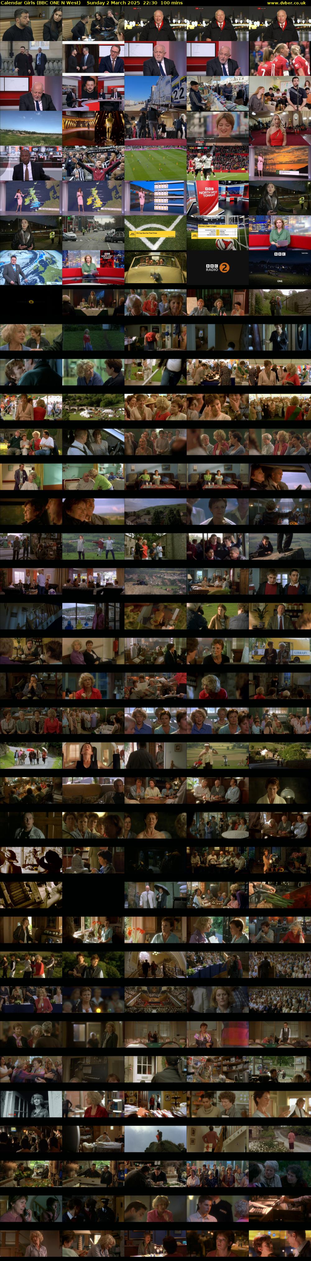 Calendar Girls (BBC ONE N West) Sunday 2 March 2025 22:30 - 00:10