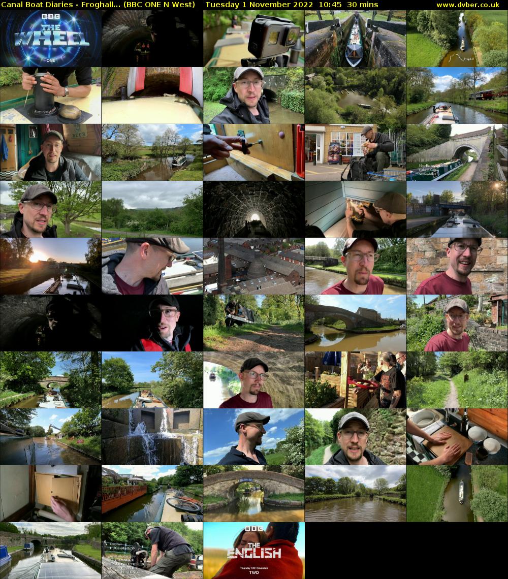 Canal Boat Diaries - Froghall... (BBC ONE N West) Tuesday 1 November 2022 10:45 - 11:15