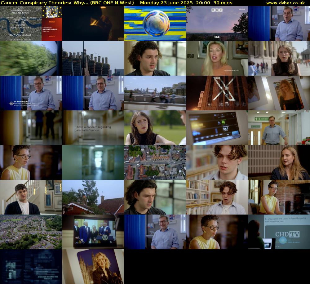 Cancer Conspiracy Theories: Why... (BBC ONE N West) Monday 23 June 2025 20:00 - 20:30