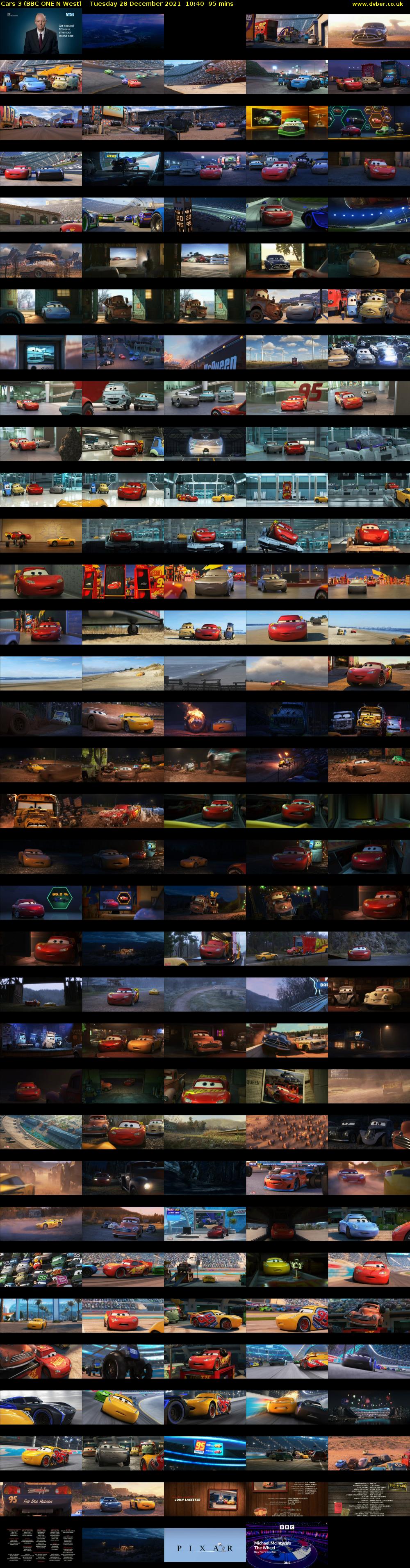 Cars 3 (BBC ONE N West) Tuesday 28 December 2021 10:40 - 12:15