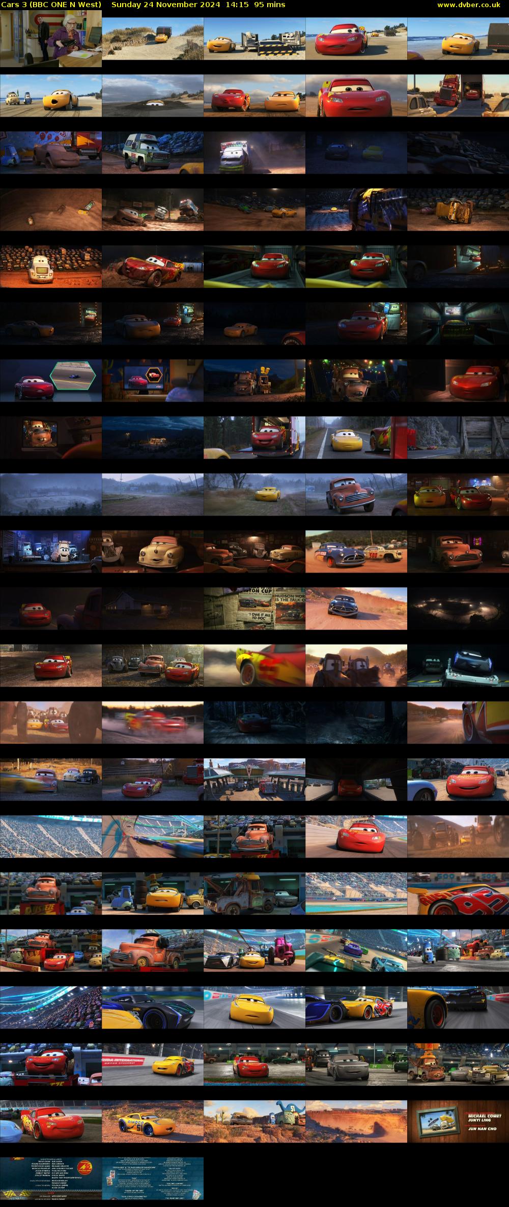 Cars 3 (BBC ONE N West) Sunday 24 November 2024 14:15 - 15:50