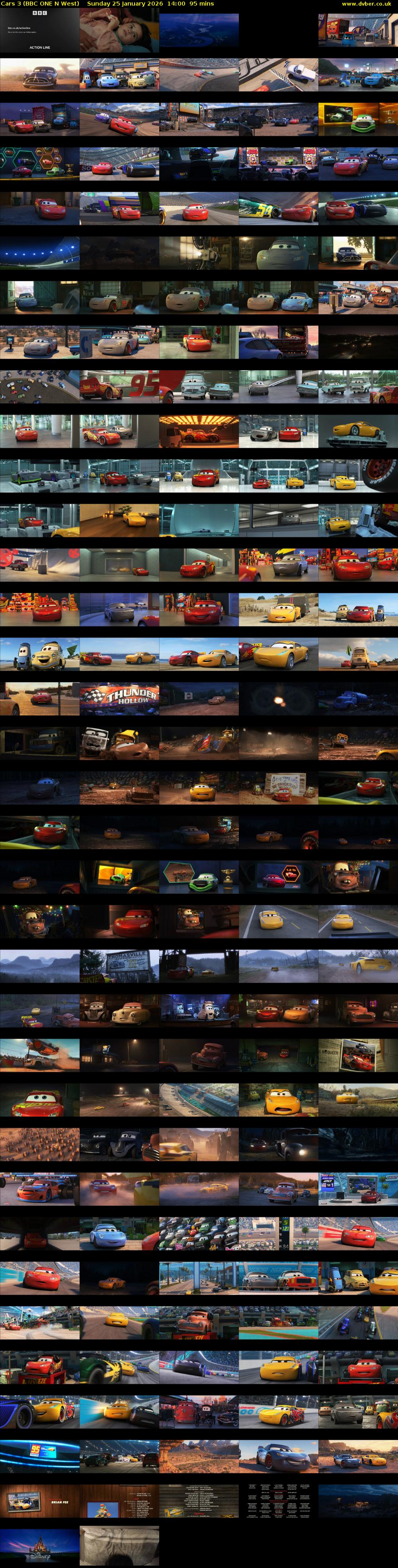 Cars 3 (BBC ONE N West) Sunday 25 January 2026 14:00 - 15:35
