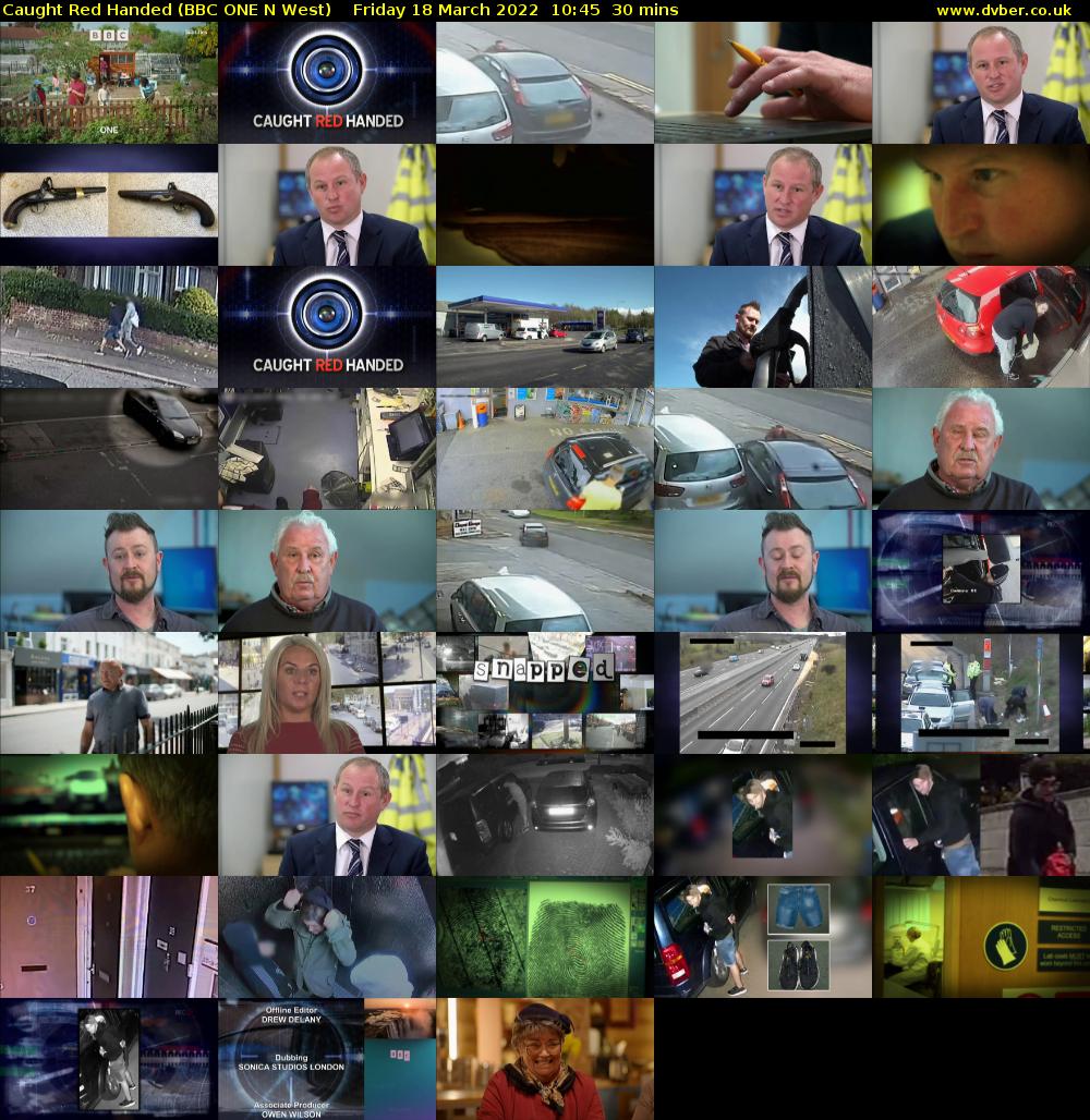 Caught Red Handed (BBC ONE N West) Friday 18 March 2022 10:45 - 11:15