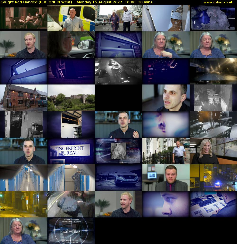 Caught Red Handed (BBC ONE N West) Monday 15 August 2022 10:00 - 10:30