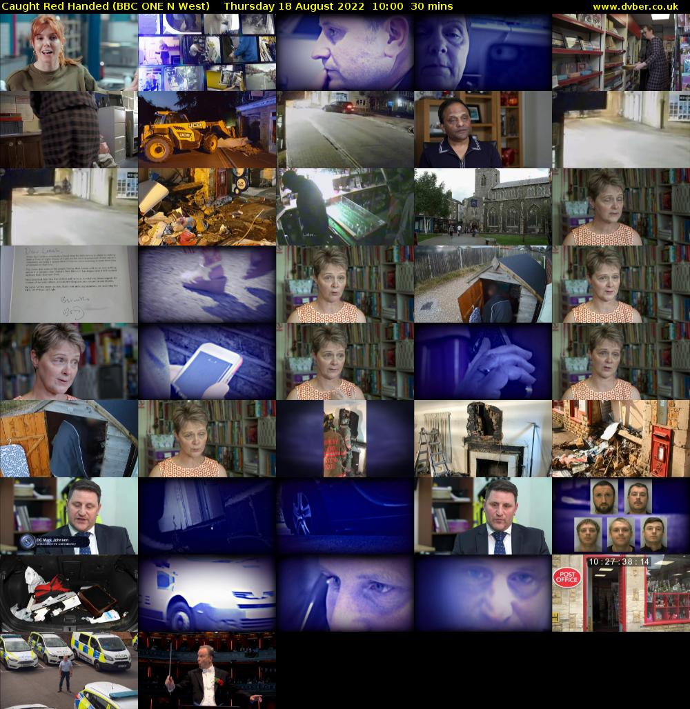 Caught Red Handed (BBC ONE N West) Thursday 18 August 2022 10:00 - 10:30