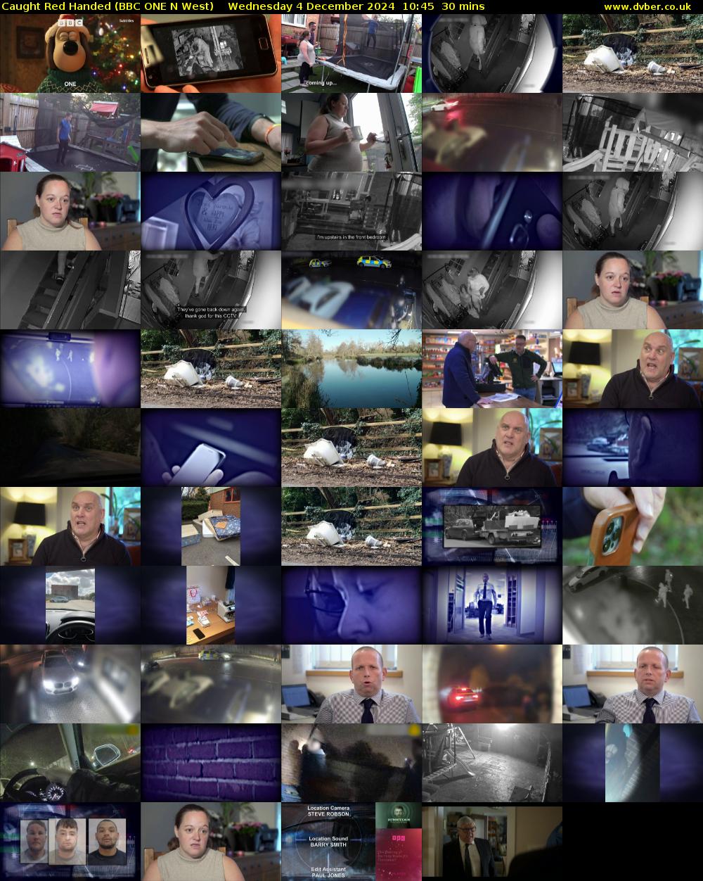 Caught Red Handed (BBC ONE N West) Wednesday 4 December 2024 10:45 - 11:15