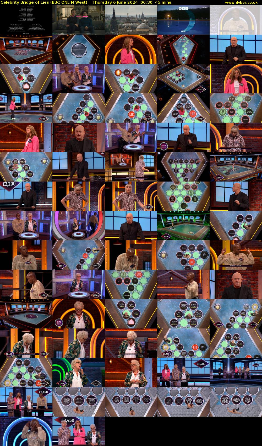 Celebrity Bridge of Lies (BBC ONE N West) Thursday 6 June 2024 00:30 - 01:15