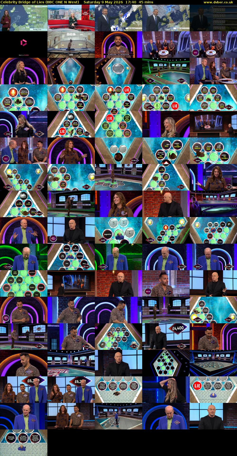 Celebrity Bridge of Lies (BBC ONE N West) Saturday 9 May 2026 17:40 - 18:25