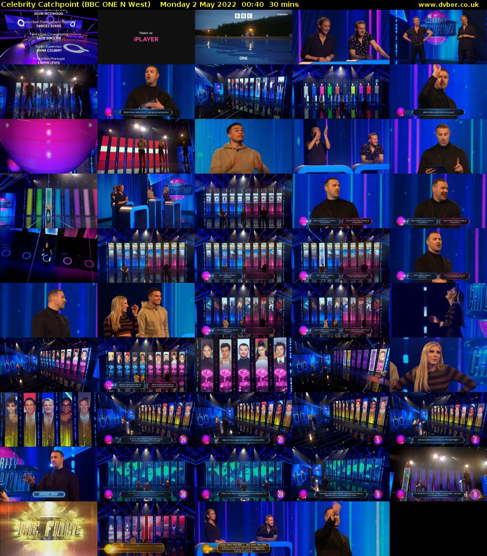 Celebrity Catchpoint (BBC ONE N West) Monday 2 May 2022 00:40 - 01:10