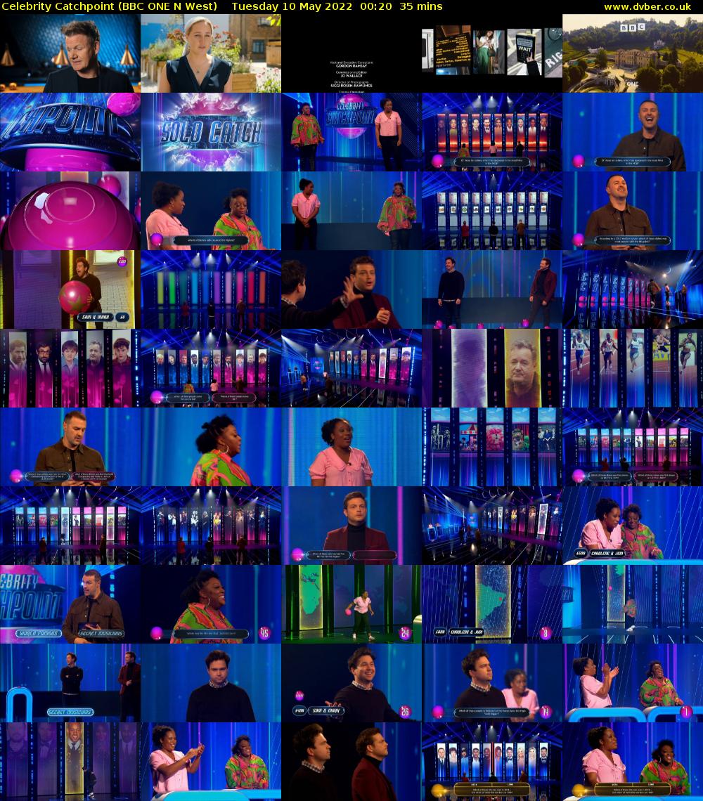 Celebrity Catchpoint (BBC ONE N West) Tuesday 10 May 2022 00:20 - 00:55