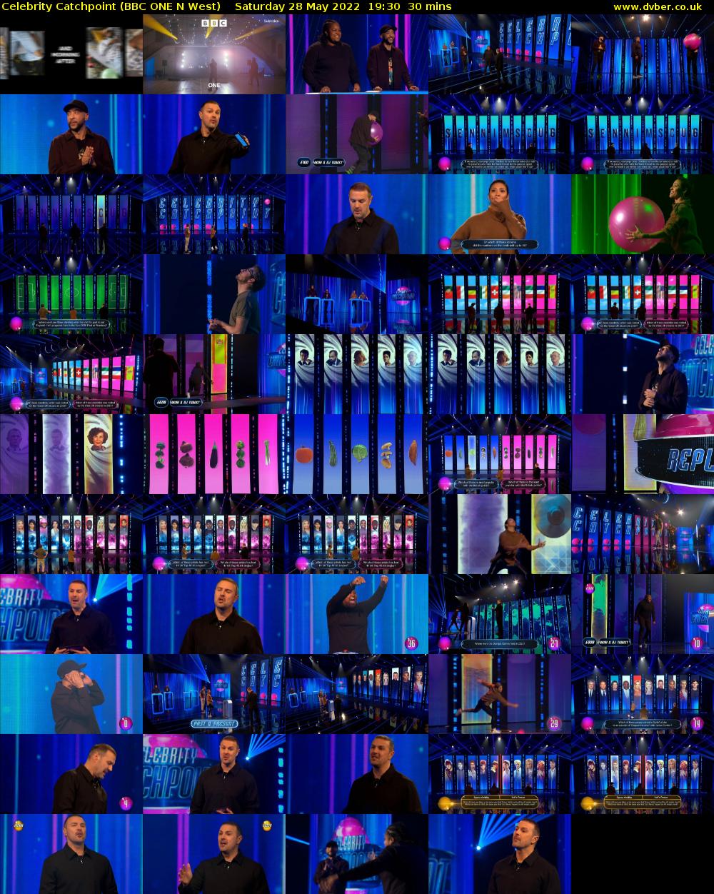 Celebrity Catchpoint (BBC ONE N West) Saturday 28 May 2022 19:30 - 20:00