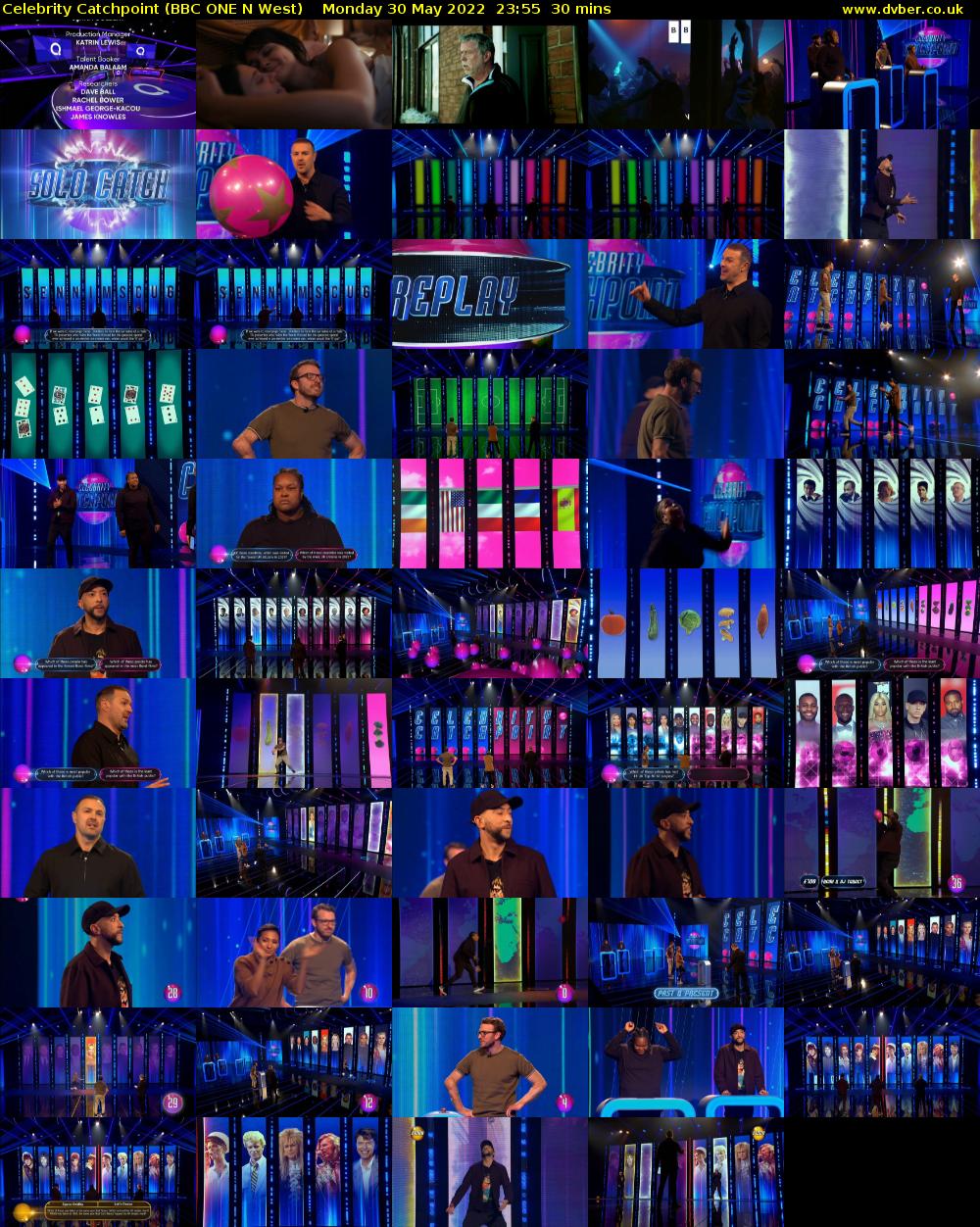 Celebrity Catchpoint (BBC ONE N West) Monday 30 May 2022 23:55 - 00:25