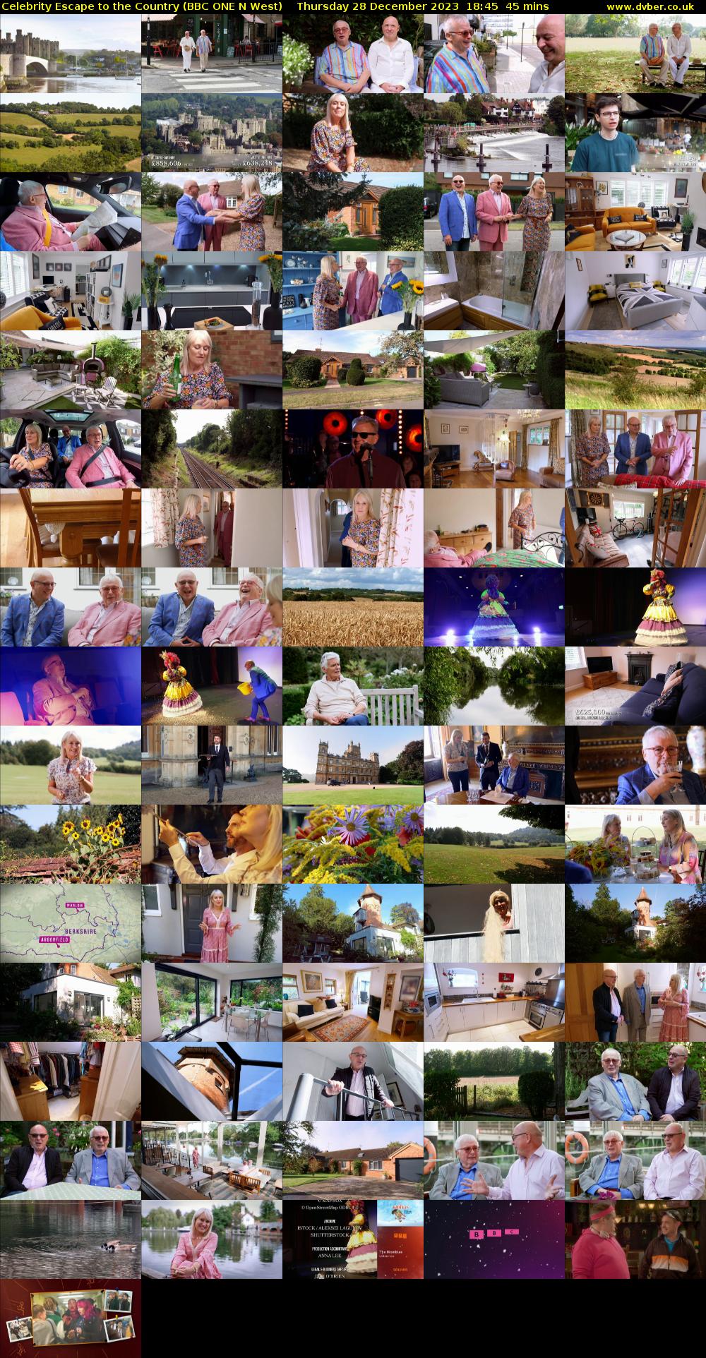 Celebrity Escape to the Country (BBC ONE N West) Thursday 28 December 2023 18:45 - 19:30