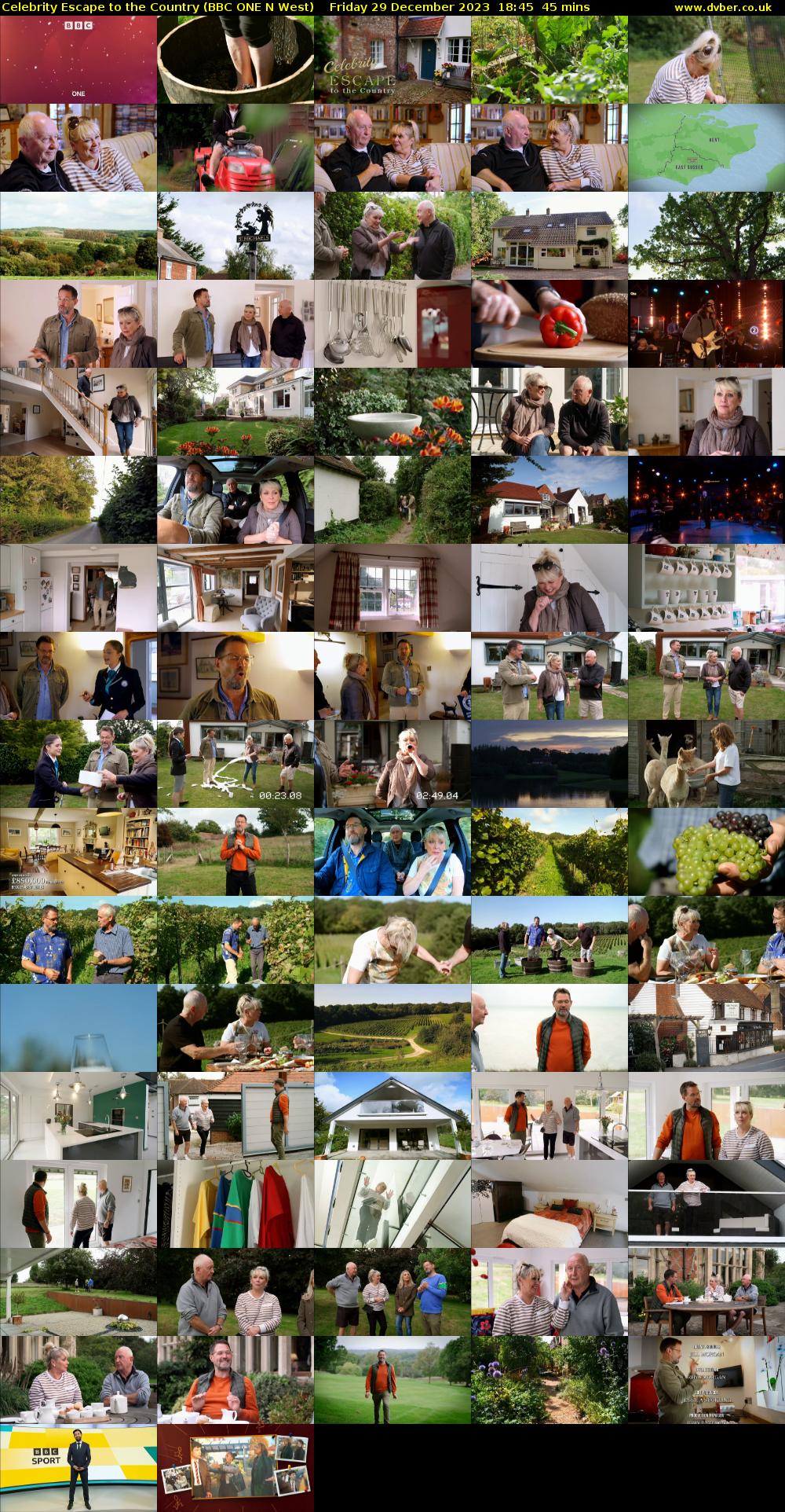 Celebrity Escape to the Country (BBC ONE N West) Friday 29 December 2023 18:45 - 19:30