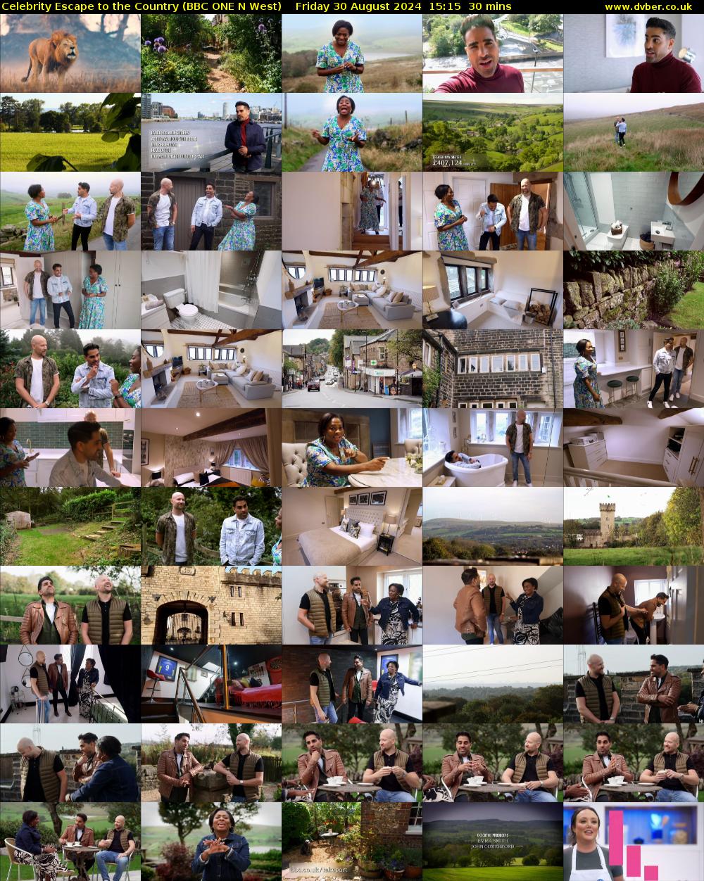Celebrity Escape to the Country (BBC ONE N West) Friday 30 August 2024 15:15 - 15:45