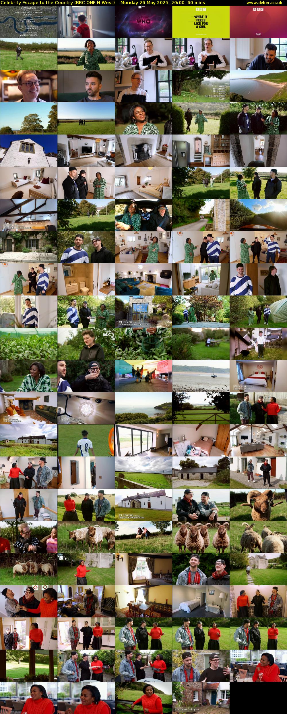 Celebrity Escape to the Country (BBC ONE N West) Monday 26 May 2025 20:00 - 21:00