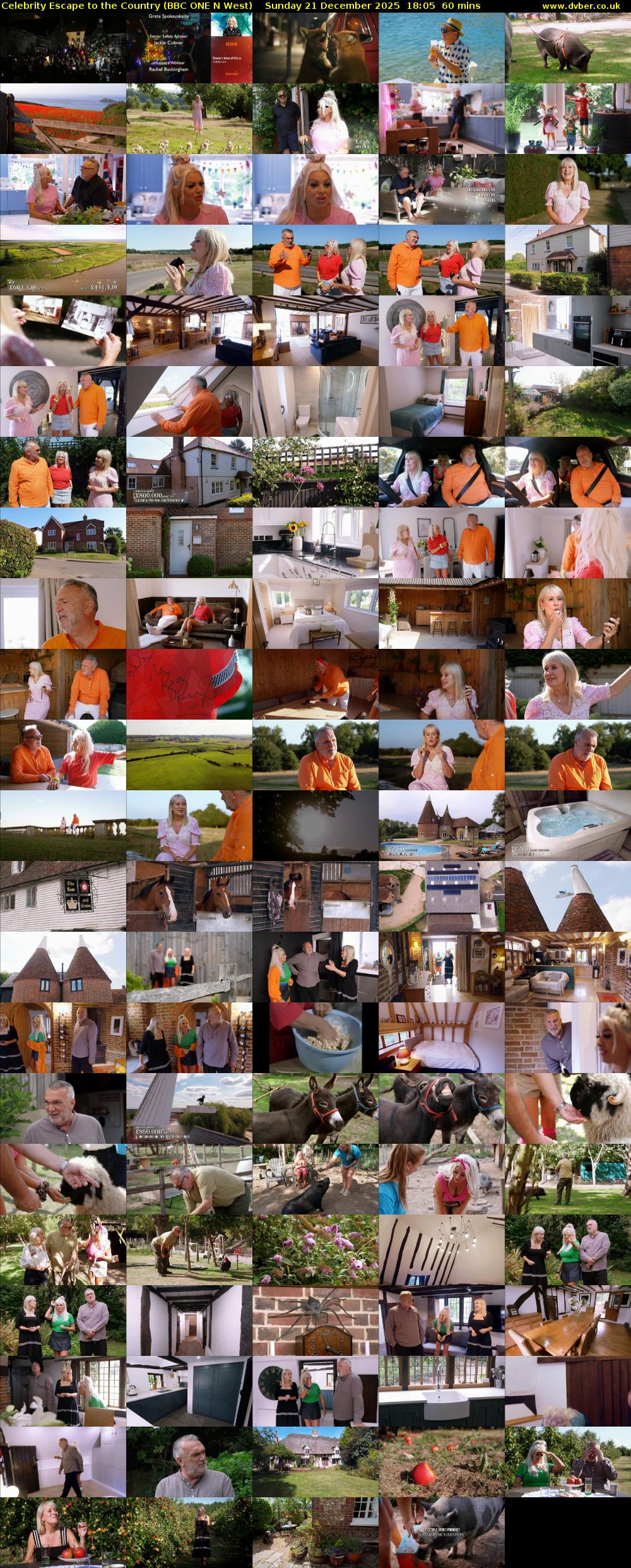 Celebrity Escape to the Country (BBC ONE N West) Sunday 21 December 2025 18:05 - 19:05