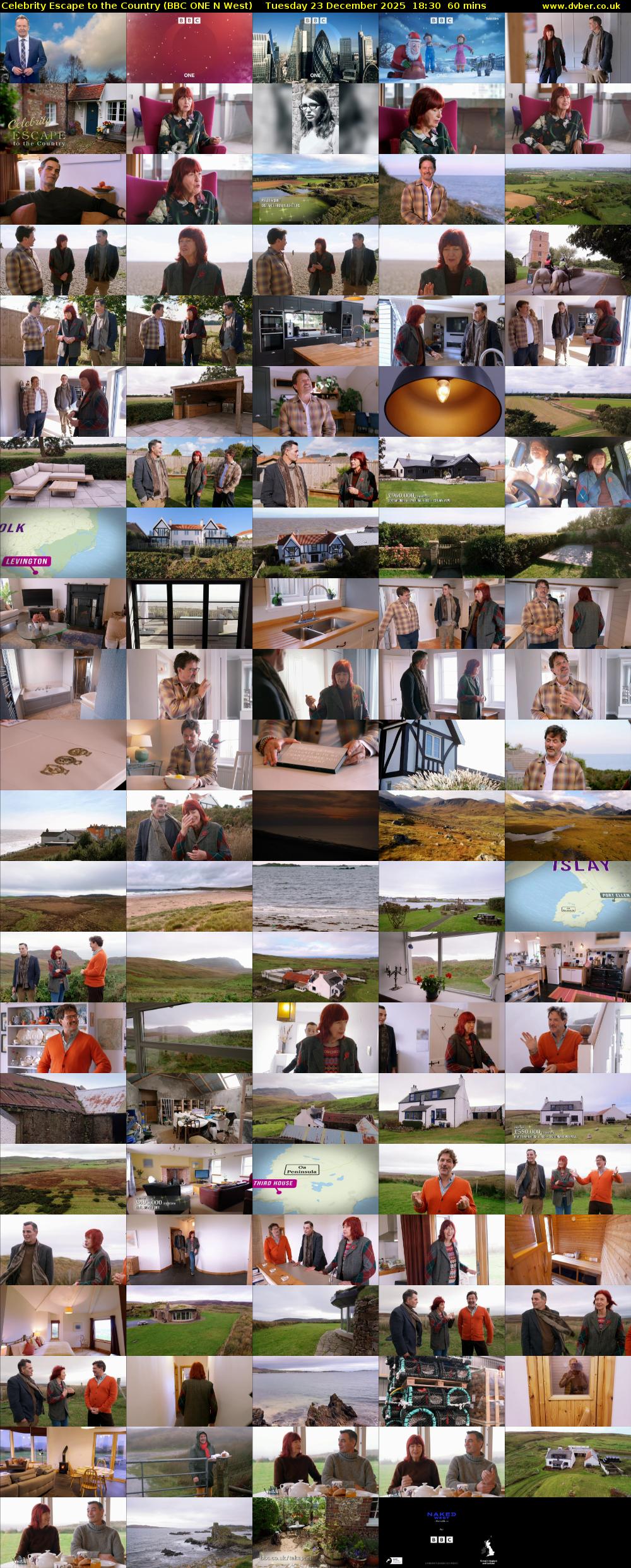 Celebrity Escape to the Country (BBC ONE N West) Tuesday 23 December 2025 18:30 - 19:30