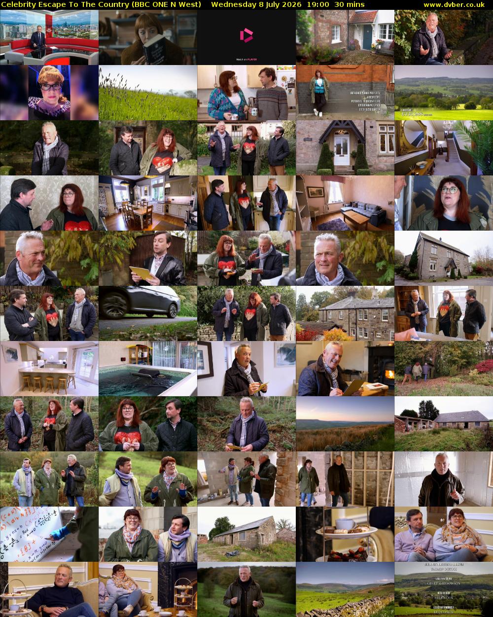Celebrity Escape to the Country (BBC ONE N West) Wednesday 8 July 2026 19:00 - 19:30
