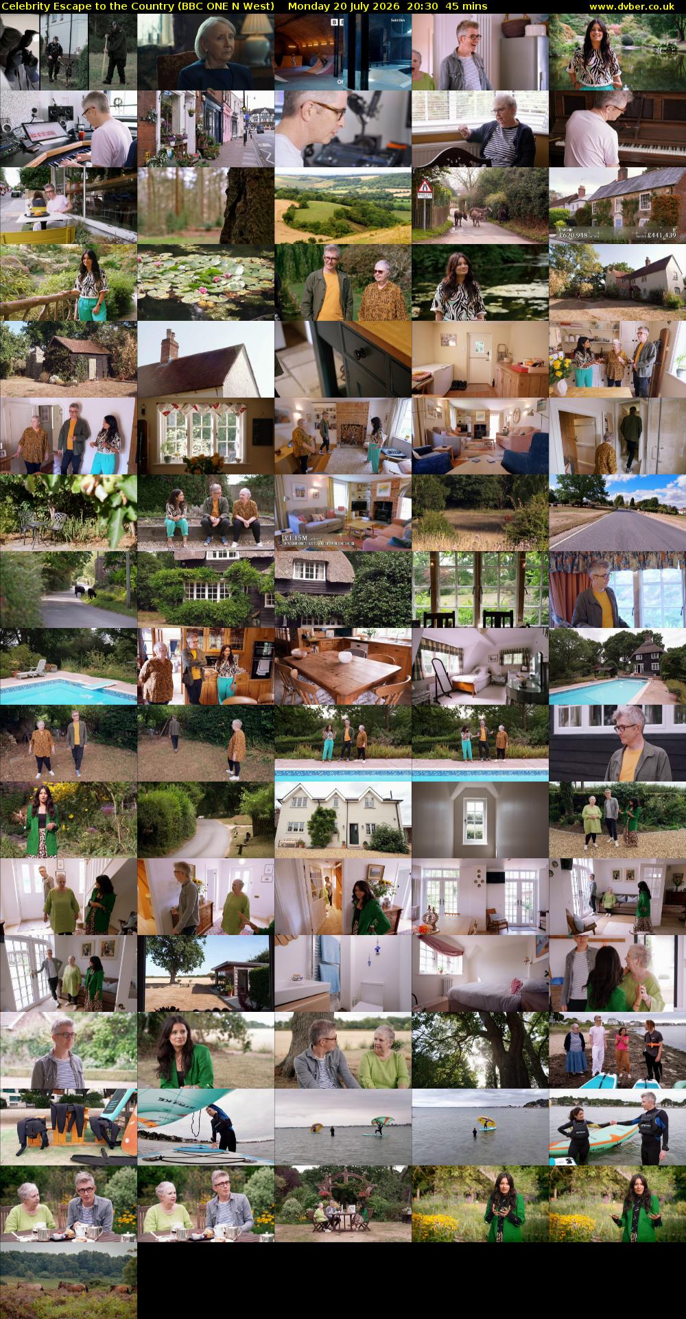 Celebrity Escape to the Country (BBC ONE N West) Monday 20 July 2026 20:30 - 21:15