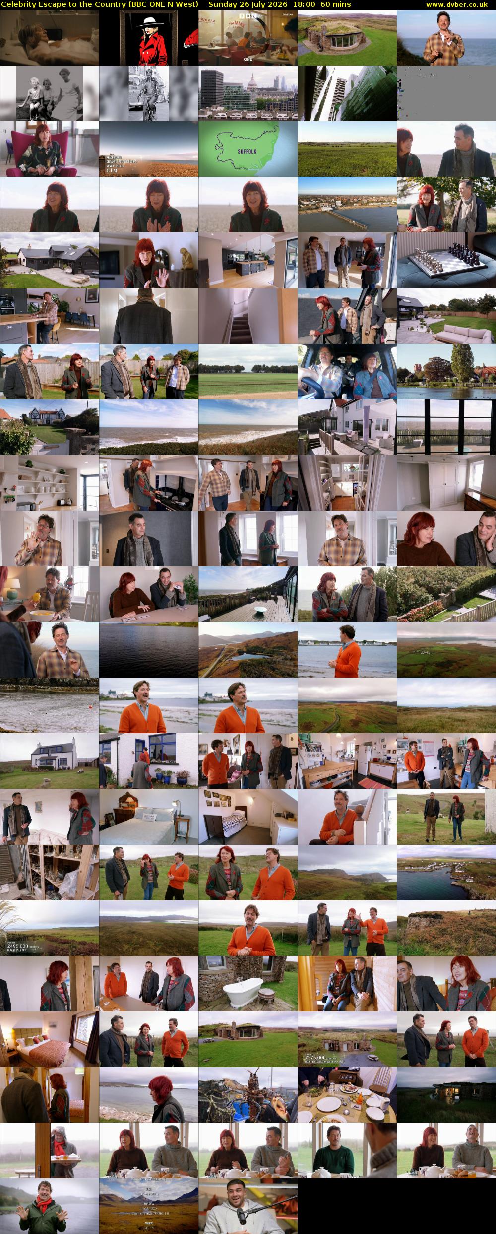 Celebrity Escape to the Country (BBC ONE N West) Sunday 26 July 2026 18:00 - 19:00