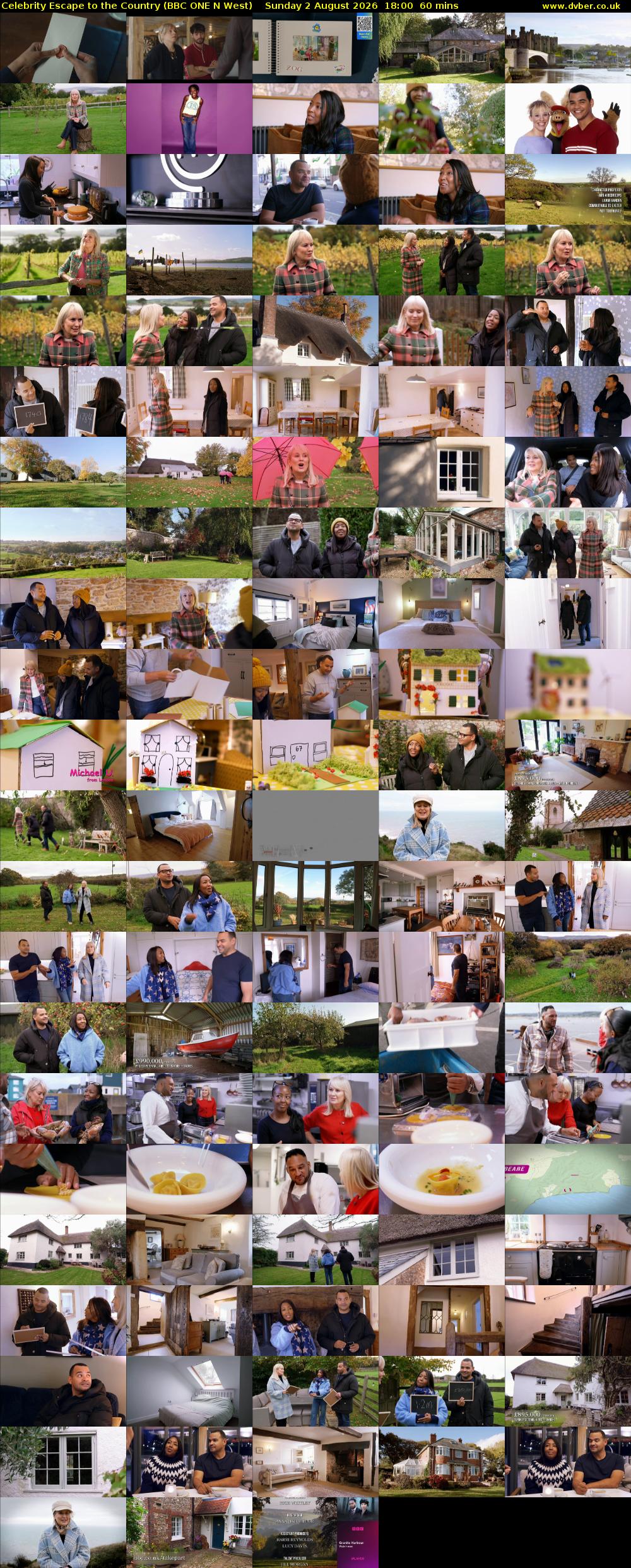 Celebrity Escape to the Country (BBC ONE N West) Sunday 2 August 2026 18:00 - 19:00