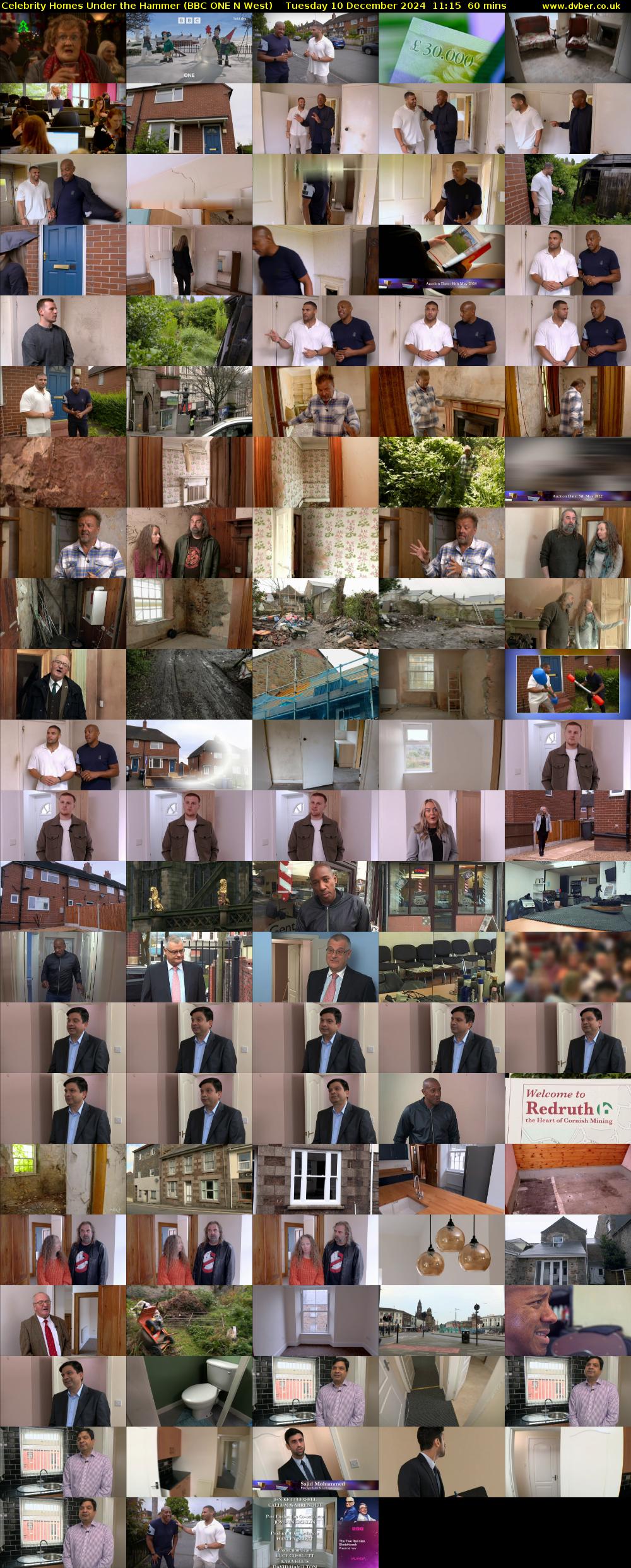 Celebrity Homes Under the Hammer (BBC ONE N West) Tuesday 10 December 2024 11:15 - 12:15