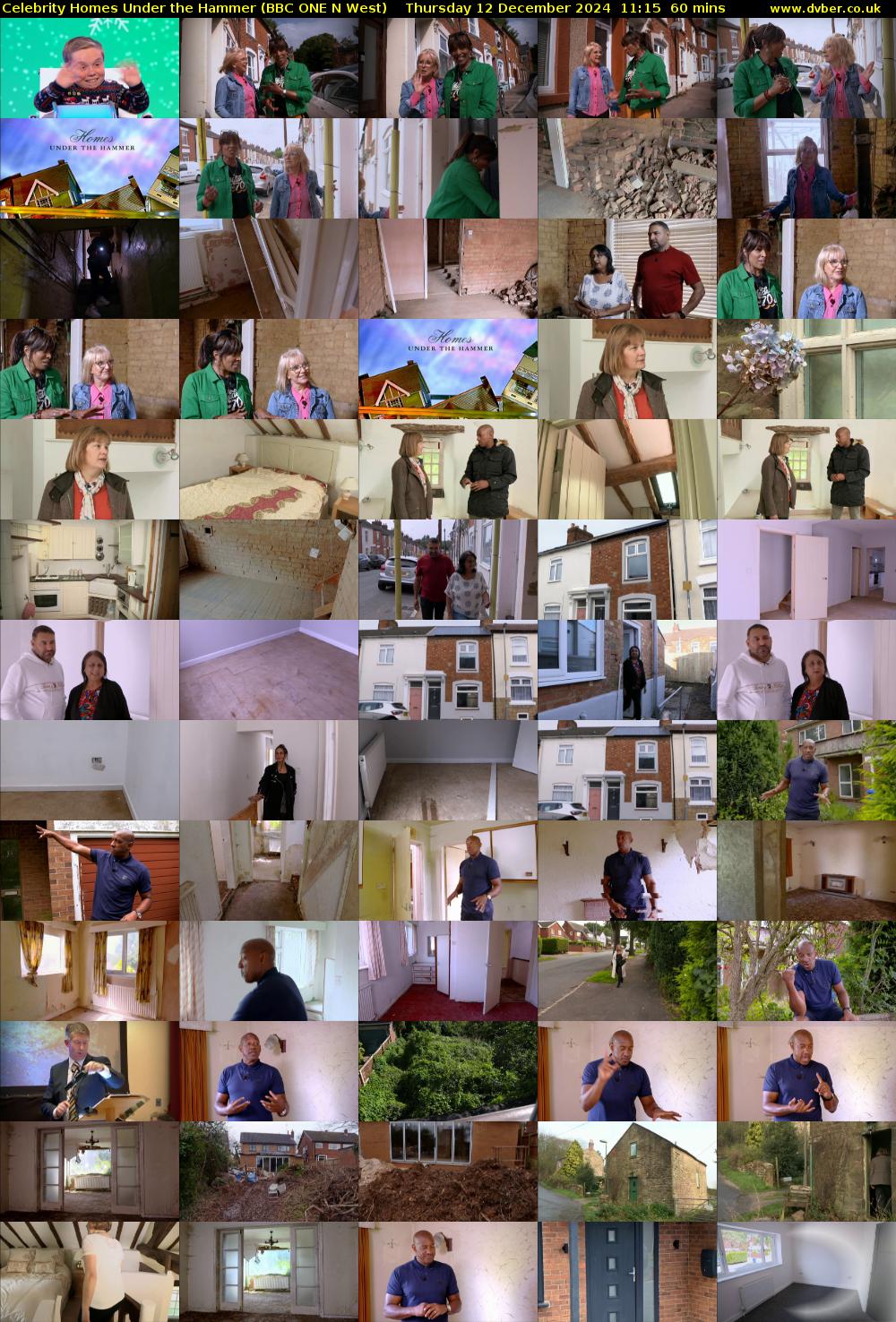 Celebrity Homes Under the Hammer (BBC ONE N West) Thursday 12 December 2024 11:15 - 12:15