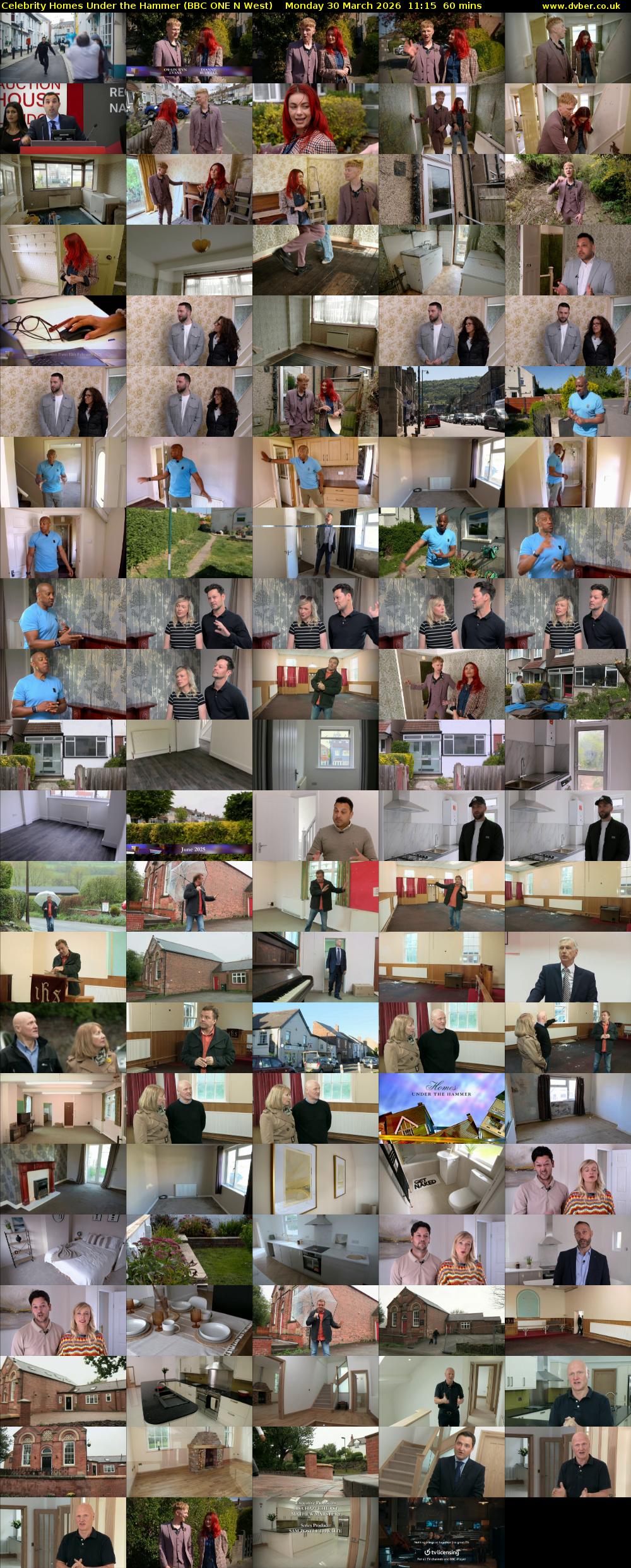 Celebrity Homes Under the Hammer (BBC ONE N West) Monday 30 March 2026 11:15 - 12:15