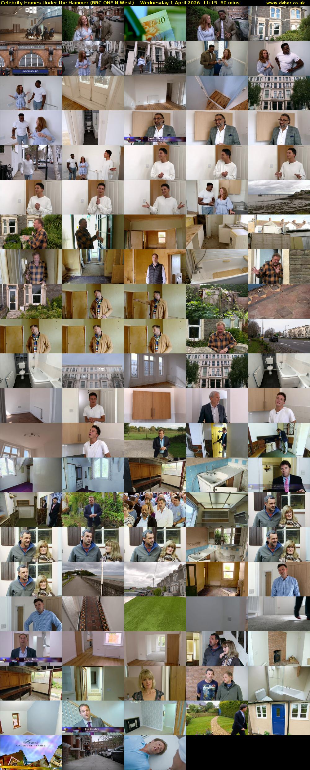 Celebrity Homes Under the Hammer (BBC ONE N West) Wednesday 1 April 2026 11:15 - 12:15