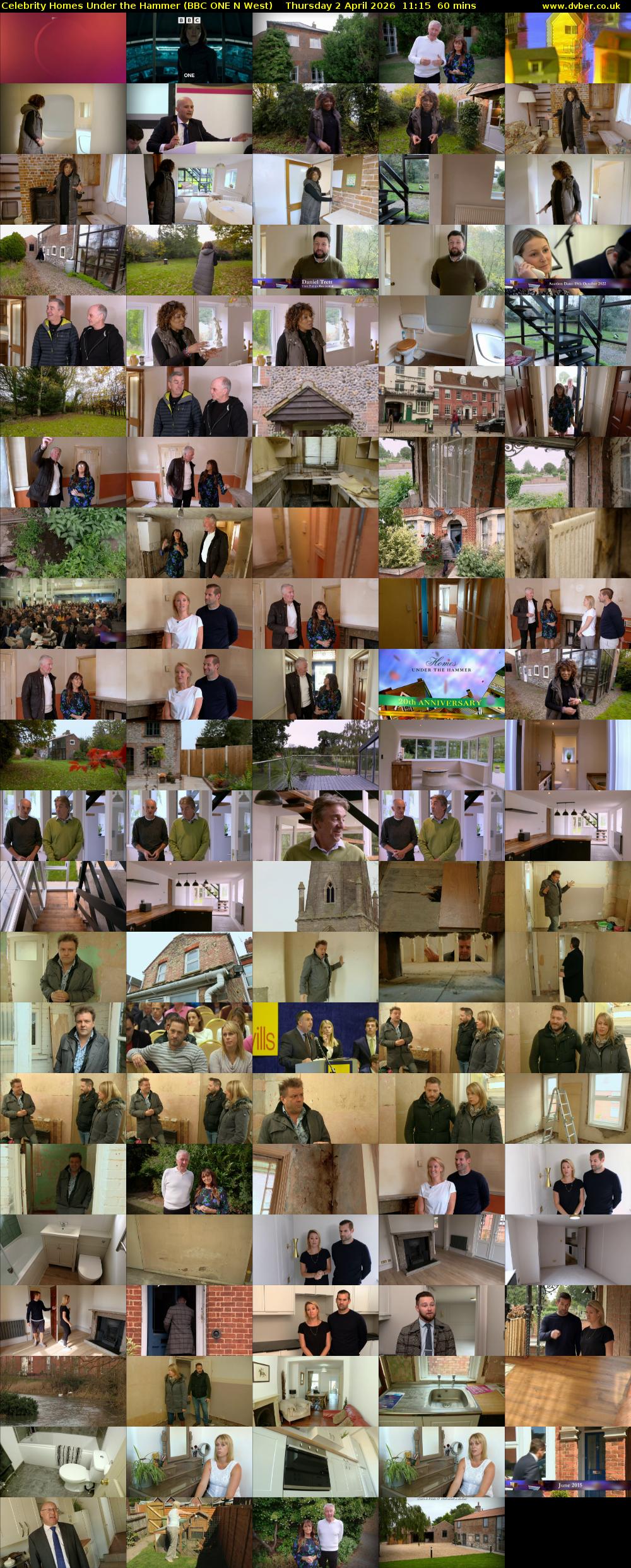 Celebrity Homes Under the Hammer (BBC ONE N West) Thursday 2 April 2026 11:15 - 12:15