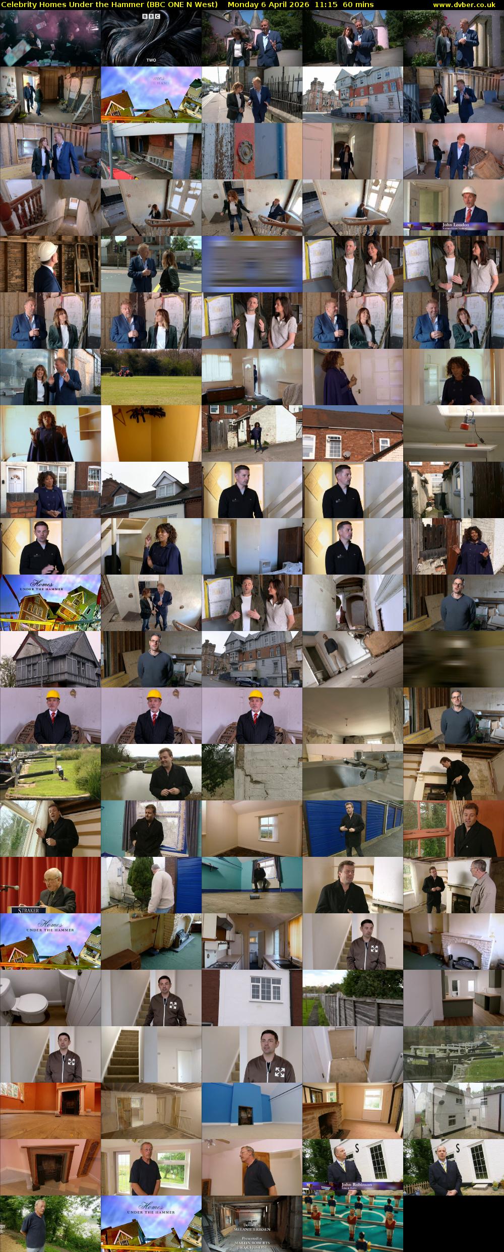 Celebrity Homes Under the Hammer (BBC ONE N West) Monday 6 April 2026 11:15 - 12:15