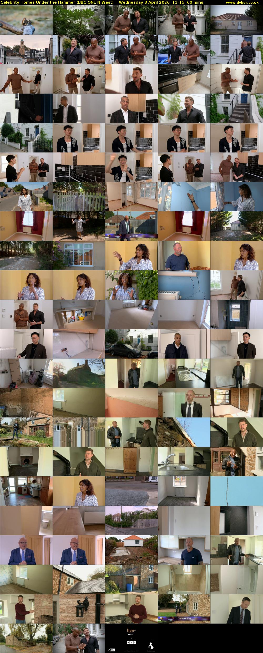 Celebrity Homes Under the Hammer (BBC ONE N West) Wednesday 8 April 2026 11:15 - 12:15