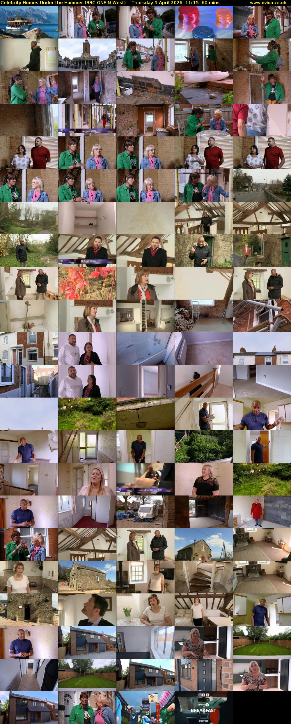 Celebrity Homes Under the Hammer (BBC ONE N West) Thursday 9 April 2026 11:15 - 12:15