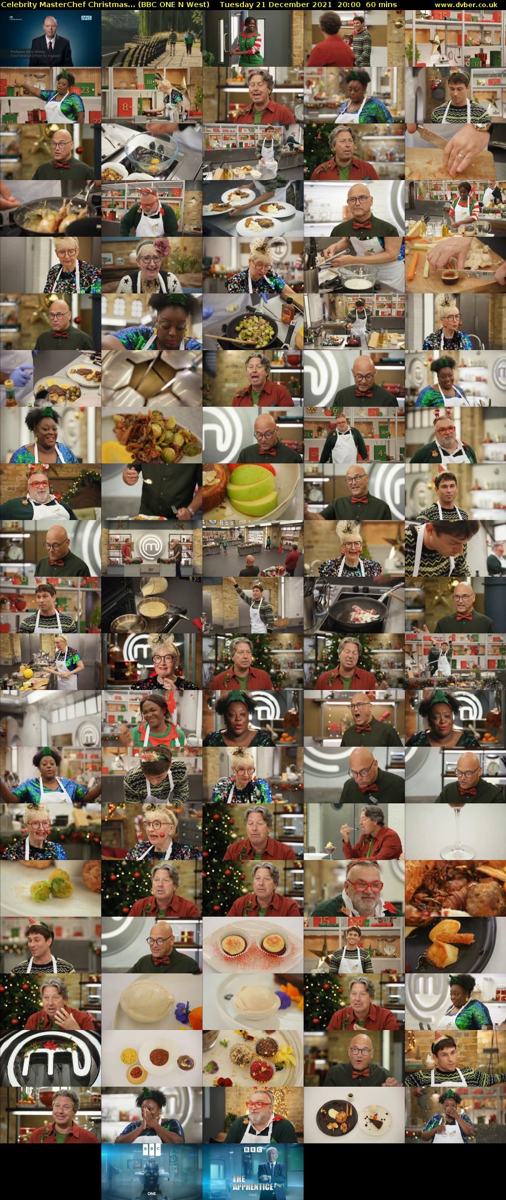 Celebrity MasterChef Christmas... (BBC ONE N West) Tuesday 21 December 2021 20:00 - 21:00
